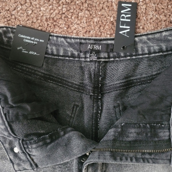 AFRM Gray Straight Leg High-Rise Utility Jeans Classic Style | Size 26 X 30 - Picture 14 of 15